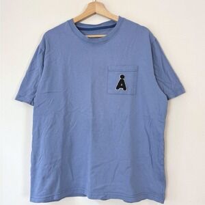 Aland Pocket Logo Patch Simple Blue‎ Tee Shirt - Large
